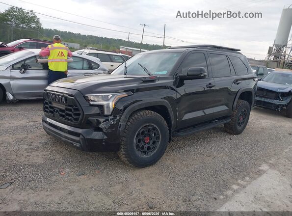 7SVAAABA4TX083477 2026 TOYOTA SEQUOIA Black Առջևի ձախ երեք քառորդ տեսարան