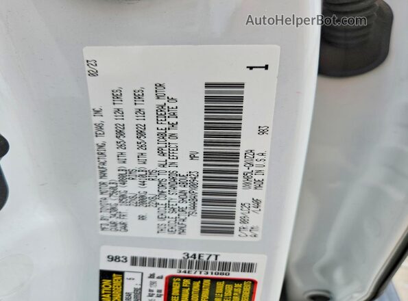7SVAAABAXPX009423 2023 TOYOTA SEQUOIA White 