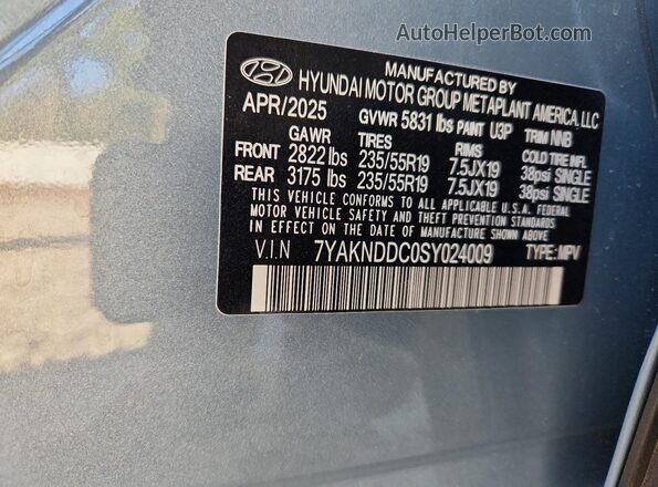 7YAKNDDC0SY024009 2025 HYUNDAI IONIQ Blue 