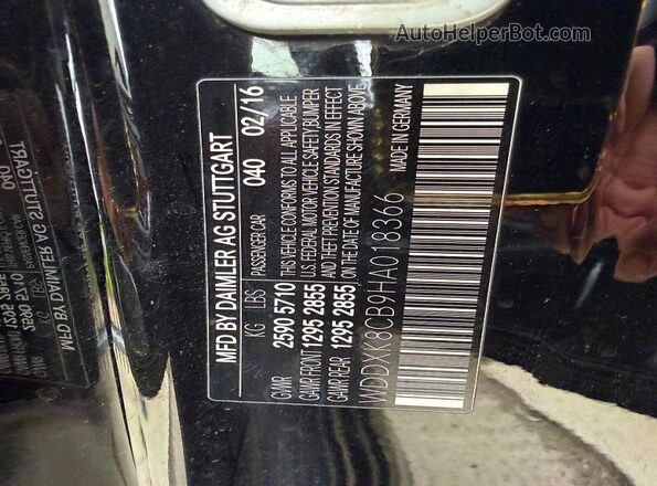 WDDXK8CB9HA018366 2017 MERCEDES-BENZ S Черный Вид задней части салона