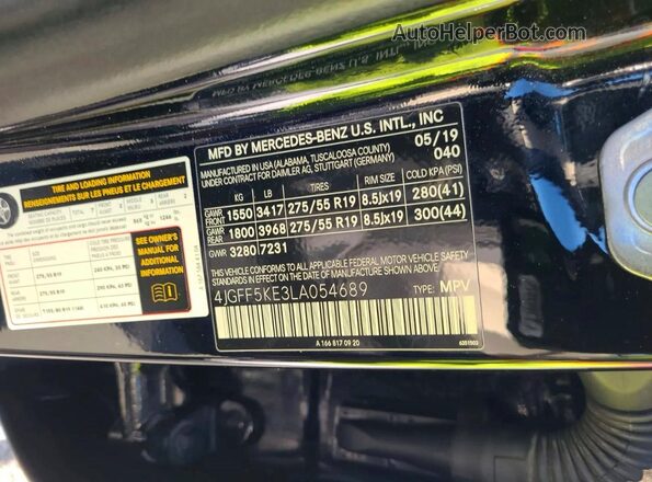 4JGFF5KE3LA054689 2020 MERCEDES-BENZ GLS-CLASS Черный 