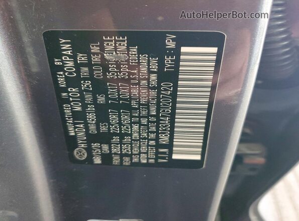 KM8J33A47GU207420 2016 HYUNDAI TUCSON Gray 