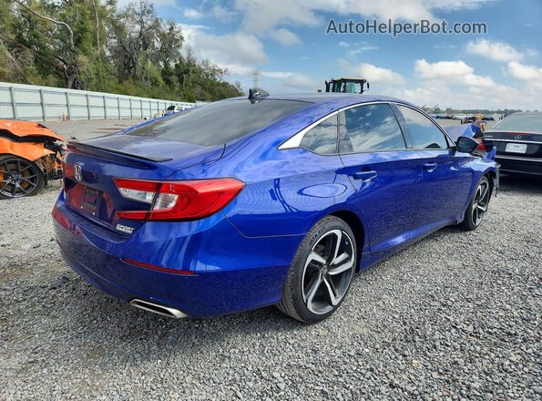 1HGCV1F46MA117906 2021 HONDA ACCORD Blue Delantero derecho