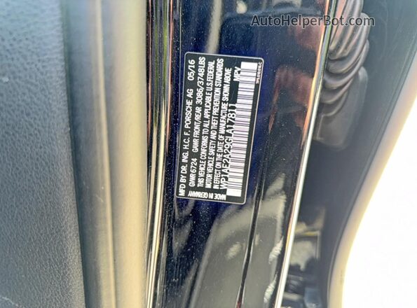 WP1AE2A29GLA17811 2016 PORSCHE CAYENNE Черный Вид задней части салона