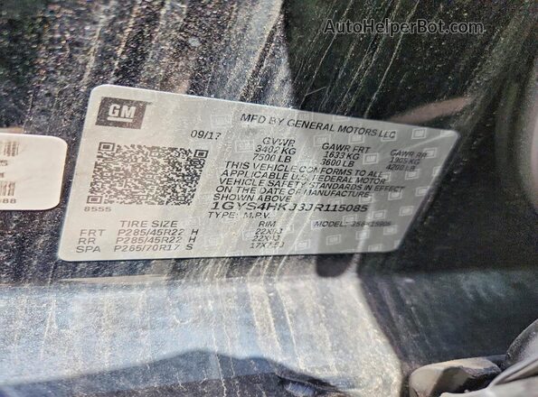 1GYS4HKJ3JR115085 2018 CADILLAC ESCALADE Черный 