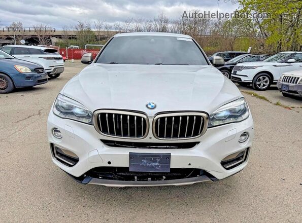 5UXKU6C37H0W38407 2017 BMW X6 White Widok komory silnika