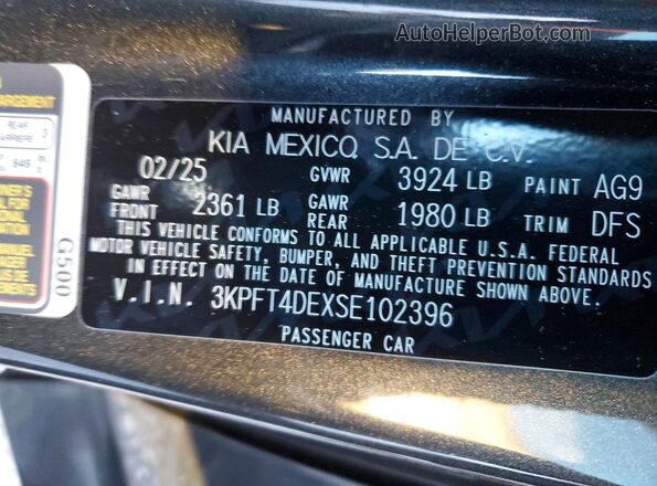 3KPFT4DEXSE102396 2025 KIA ALL OTHER Black 