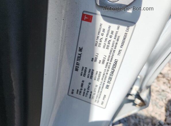 5YJ3E1EA4JF035441 2018 TESLA MODEL White 