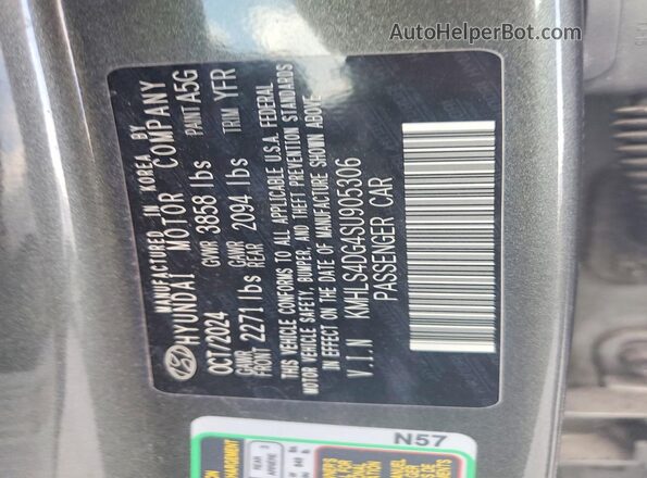 KMHLS4DG4SU905306 2025 HYUNDAI ELANTRA Gray 