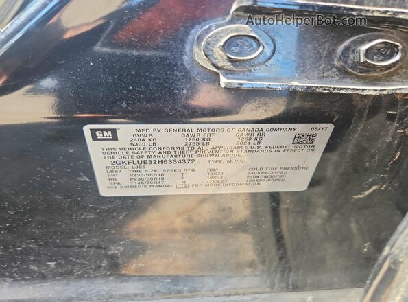 2GKFLUE32H6334372 2017 GMC TERRAIN Black 