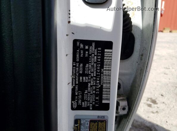 5XXGW4L24HG146218 2017 KIA OPTIMA Белый 