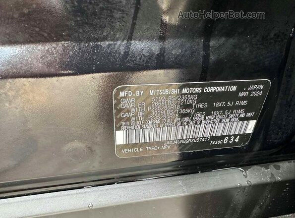 JA4J4UA89RZ057417 2024 MITSUBISHI OUTLANDER Black 