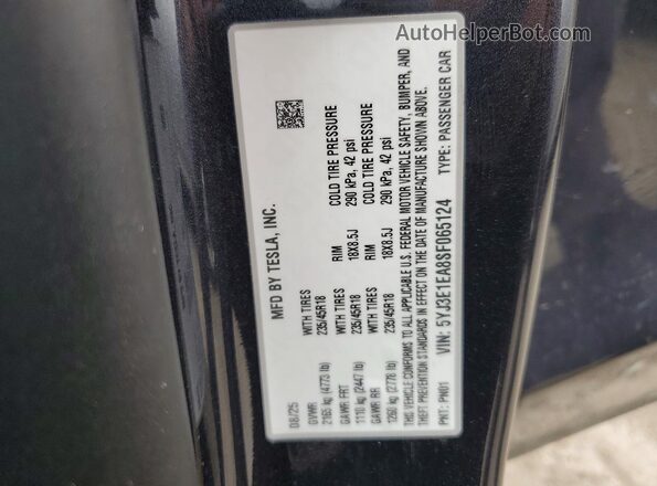 5YJ3E1EA8SF065124 2025 TESLA MODEL Gray 