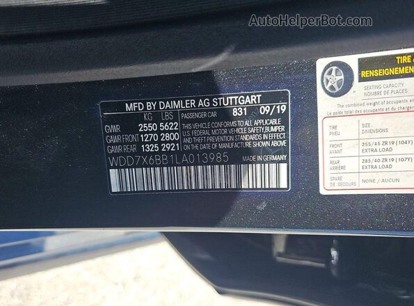 WDD7X6BB1LA013985 2020 MERCEDES-BENZ AMG Gray 