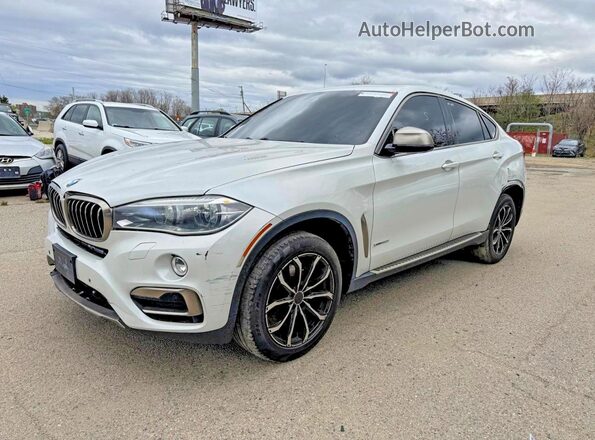 5UXKU6C37H0W38407 2017 BMW X6 White Tył prawy