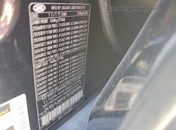 SALYL2RV5JA741625 2018 LAND ROVER RANGE Black 