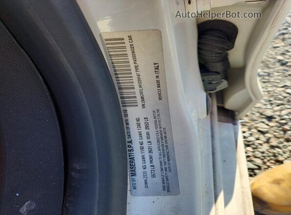 ZAM57RTL1H1224147 2017 MASERATI GHIBLI White VIN sticker view