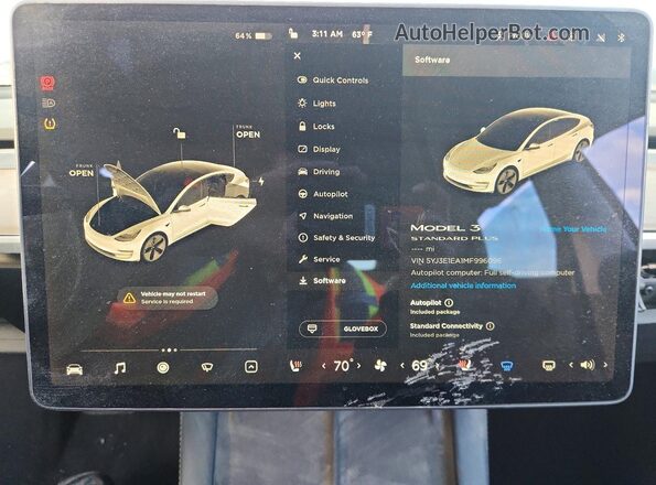 5YJ3E1EA1MF996096 2021 TESLA MODEL Белый 