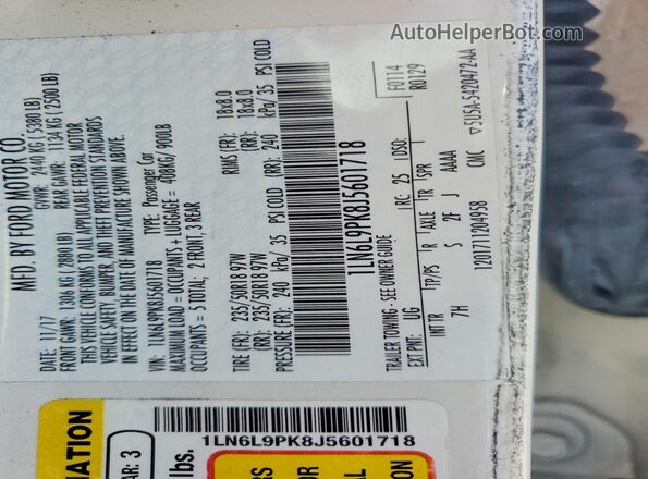 1LN6L9PK8J5601718 2018 LINCOLN CONTINENTA White 
