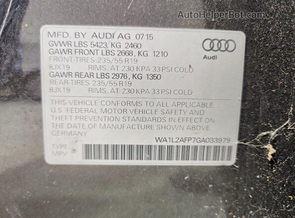 WA1L2AFP7GA033979 2016 AUDI Q5 Серый 