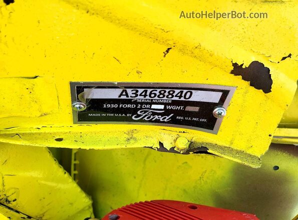 A3468840 1930 FORD UK Yellow Շարժիչի բաժամունքի տեսք