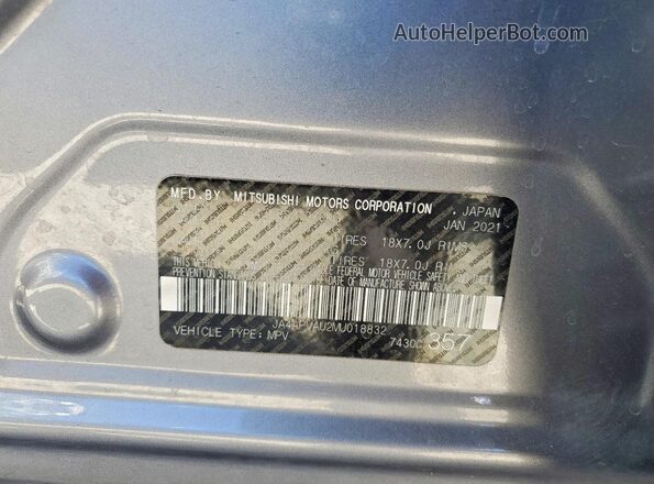 JA4APVAU2MU018832 2021 MITSUBISHI OUTLANDER Gray Սալոնի 360 աստիճան տեսք