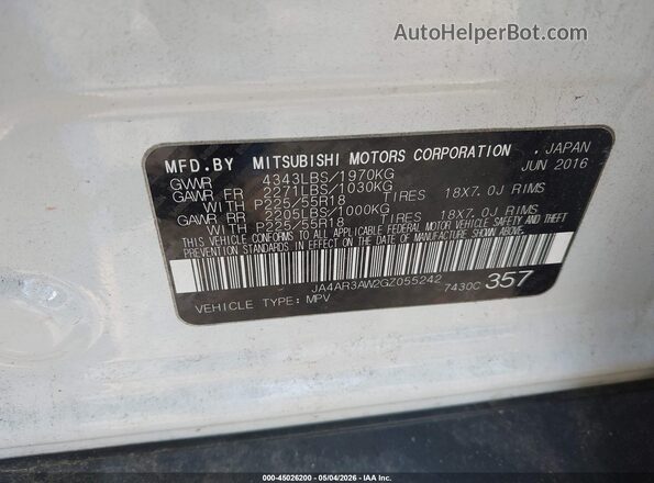 JA4AR3AW2GZ055242 2016 MITSUBISHI OUTLANDER SPORT White Engine compartment view