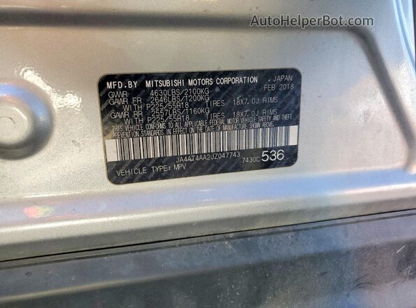 JA4AT4AA2JZ047743 2018 MITSUBISHI ECLIPSE Silver 