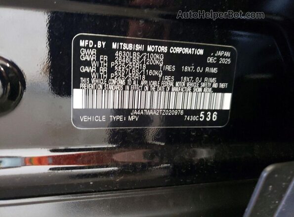 JA4ATWAA2TZ020976 2026 MITSUBISHI ECLIPSE Black 