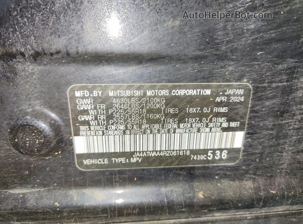 JA4ATWAA4RZ061618 2024 MITSUBISHI ECLIPSE Black Սալոնի 360 աստիճան տեսք