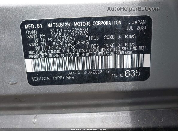 JA4J4TA80NZ028277 2022 MITSUBISHI OUTLANDER Silver Engine compartment view