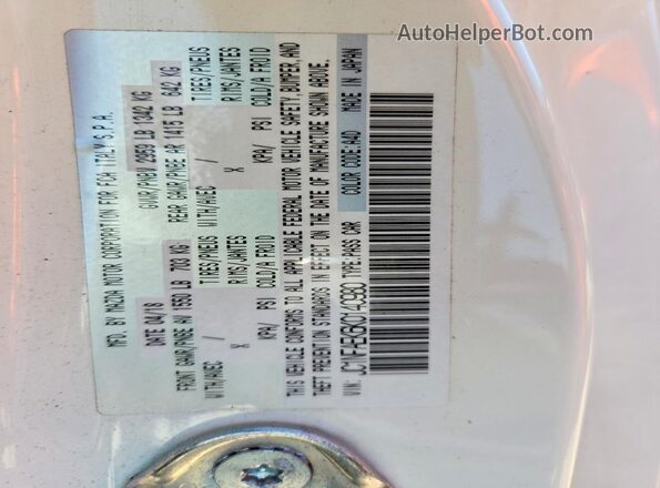 JC1NFAEK6K0140980 2019 FIAT 124 White VIN կոդի պիտակի տեսք