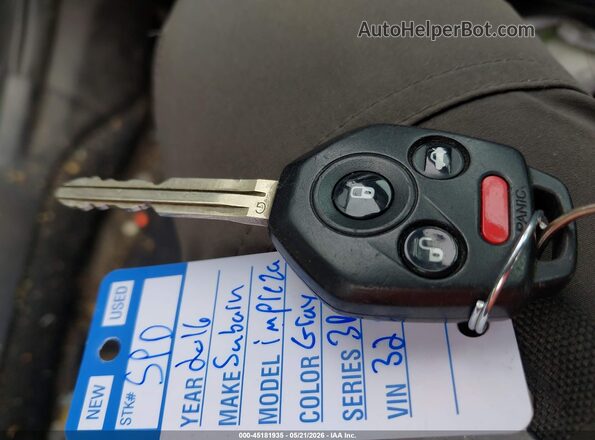 JF1GPAB62G8328443 2016 SUBARU IMPREZA Серый Вид панели приборов