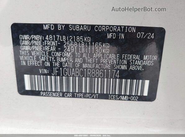JF1GUABC1R8861174 2024 SUBARU IMPREZA Белый Вид подкапотного пространства
