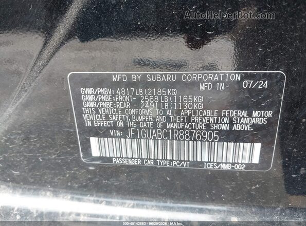 JF1GUABC1R8876905 2024 SUBARU IMPREZA Черный Вид наклейки с VIN-кодом