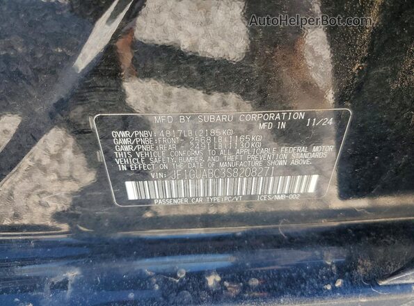 JF1GUABC3S8208271 2025 SUBARU IMPREZA Black VIN կոդի պիտակի տեսք