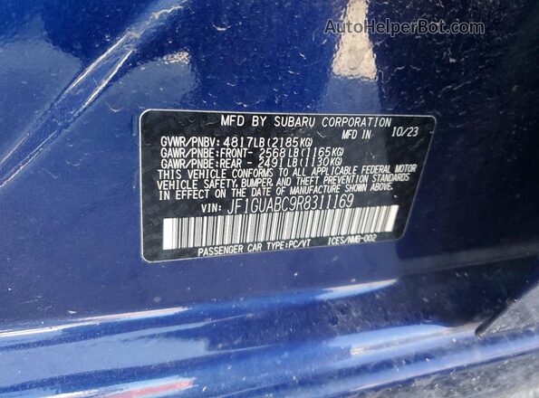 JF1GUABC9R8311169 2024 SUBARU IMPREZA Blue 