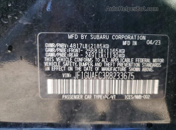 JF1GUAFC3R8233675 2024 SUBARU IMPREZA Black 