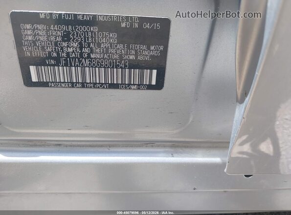 JF1VA2M68G9801543 2016 SUBARU WRX STI Silver Вид підкапотного простору