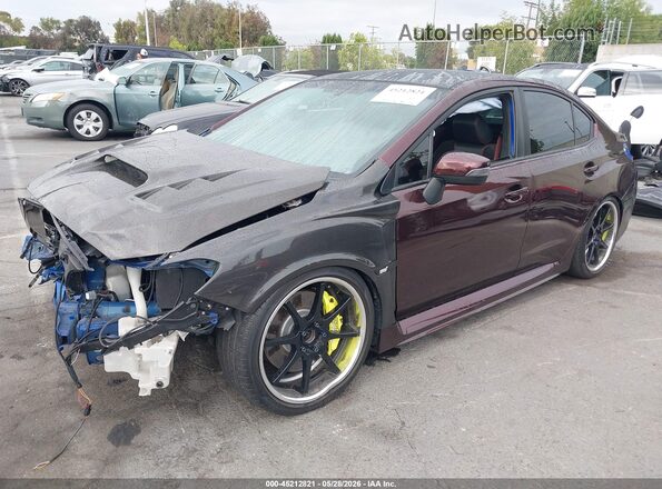 JF1VA2S62M9820538 2021 SUBARU WRX STI Burgundy Vista tres cuartos delantera izquierda