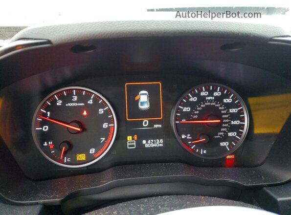 JF1VBAF63P9802572 2023 SUBARU WRX Gray ხელსაწყოთა პანელის ხედი