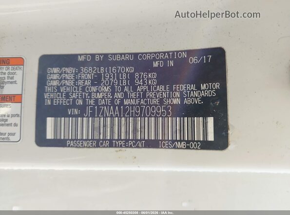 JF1ZNAA12H9709953 2017 TOYOTA 86 White ძრავის განყოფილების ხედი