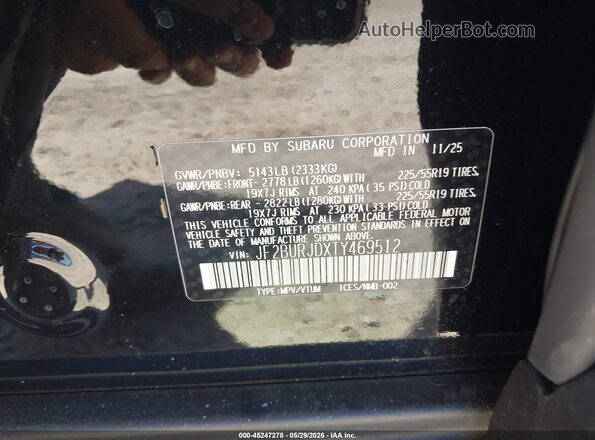 JF2BURJDXTY469512 2026 SUBARU OUTBACK Black 