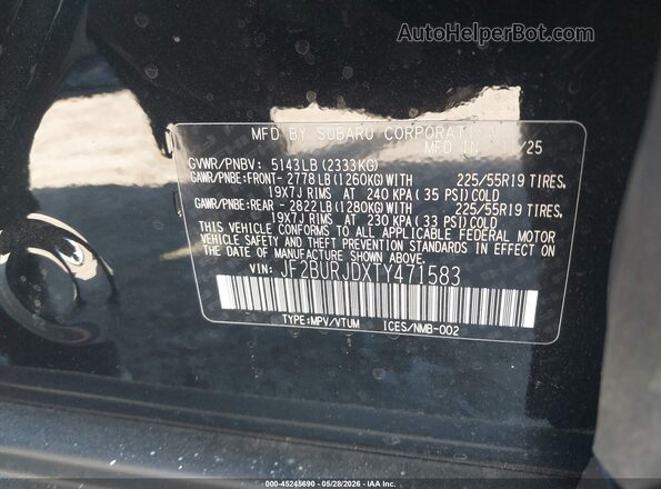 JF2BURJDXTY471583 2026 SUBARU OUTBACK Black 