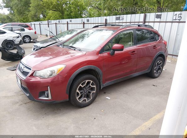 JF2GPABC0G8297789 2016 SUBARU CROSSTREK Burgundy წინა მარცხენა ხედი სამი მეოთხედიდან