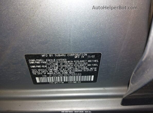 JF2GTABC8PH288589 2023 SUBARU CROSSTREK Silver 