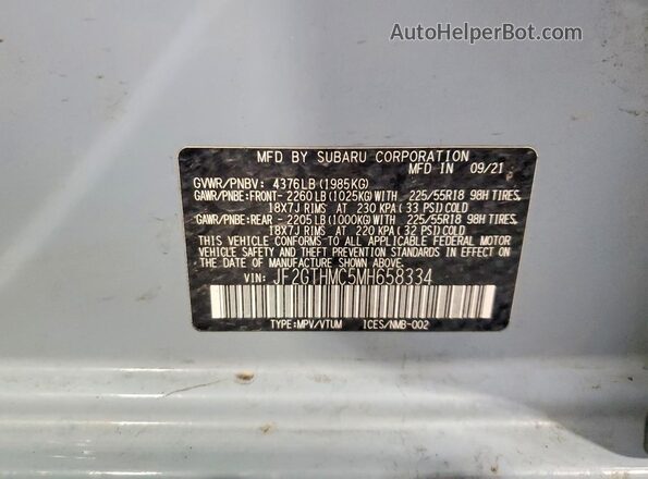 JF2GTHMC5MH658334 2021 SUBARU CROSSTREK Blue 