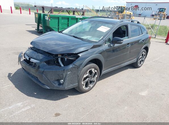 JF2GTHMC7M8330896 2021 SUBARU CROSSTREK Black Առջևի ձախ երեք քառորդ տեսարան
