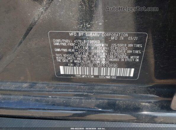 JF2GTHMC7M8330896 2021 SUBARU CROSSTREK Black Շարժիչի բաժամունքի տեսք