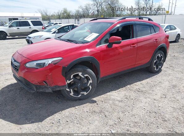 JF2GTHNC2M8249237 2021 SUBARU CROSSTREK Red წინა მარცხენა ხედი სამი მეოთხედიდან